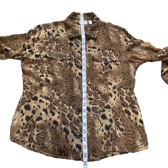 Chico’s Animal Print 💯% Silk Top Sz 1 (M) - Picture 10 of 15
